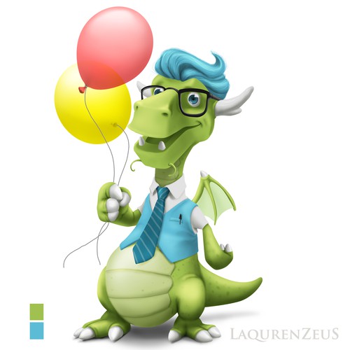 Dragon artwork with the title 'Friendly Dragon mascot'