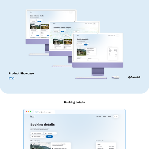 Airbnb design with the title 'Tzort - design showcase'