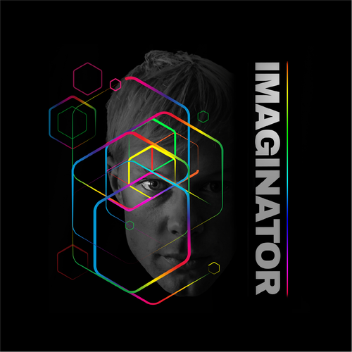 Black background logo with the title 'Music cover album design'