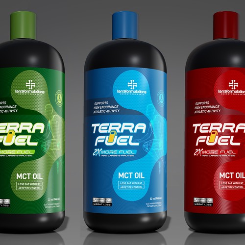 Fuel design with the title 'TERRA FUEL LABEL DESIGN'