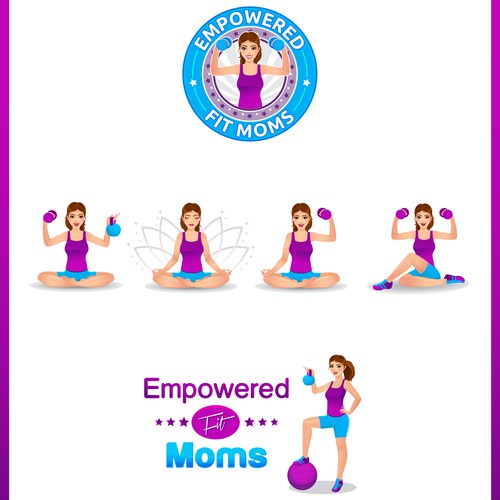 Fitness design with the title 'Empowered Fit Moms'