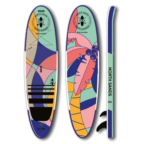 Paddle board design with the title 'paddle design'