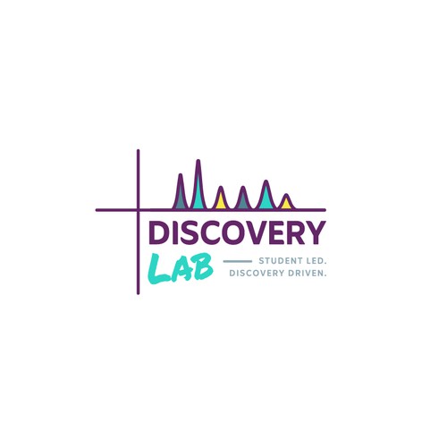 Scientific design with the title '🚀 Discovery Lab — Logo for Science-Fueled Undergrads with Big Brain Energy'