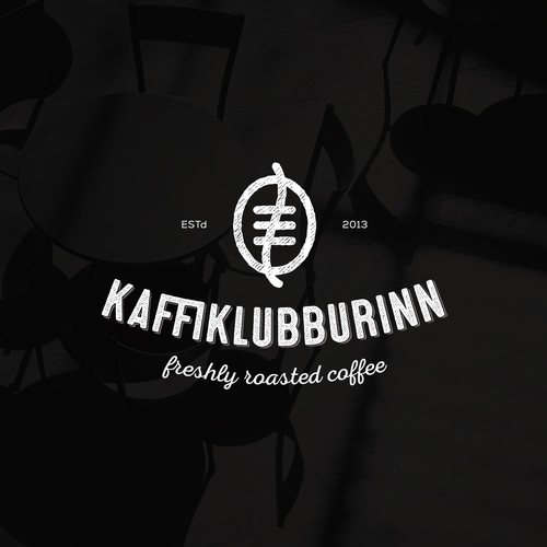 Irish design with the title 'Kaffi Klubburinn'