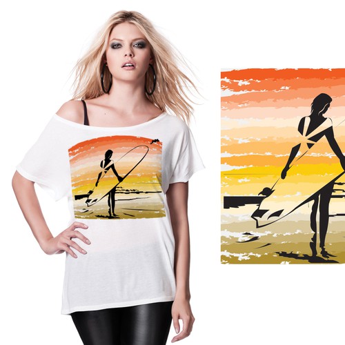 California t-shirt with the title 'Create trendy, beachy, chic WOMEN'S T-SHIRT Designs with the theme VINTAGE SO CAL'