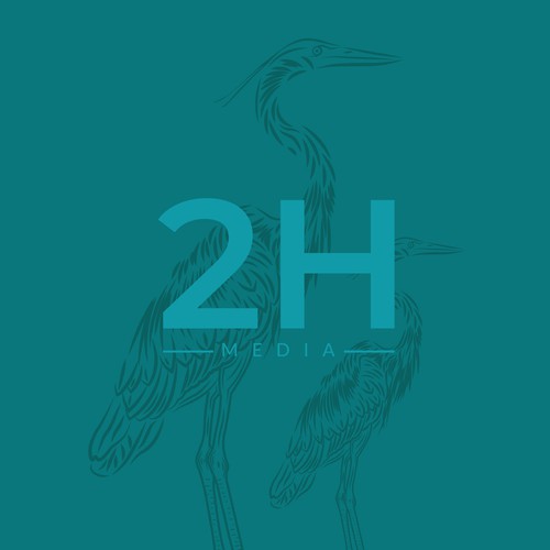 Drone photography logo with the title '2 Herons Media'