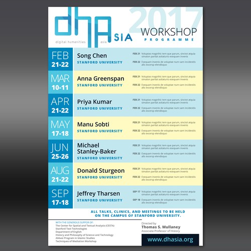 Workshop design with the title 'DHAsia Poster'