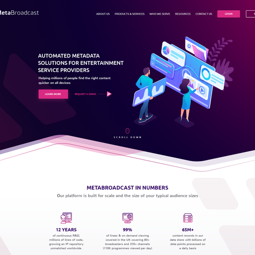 Illustrative design with the title 'MetaBroadcast'