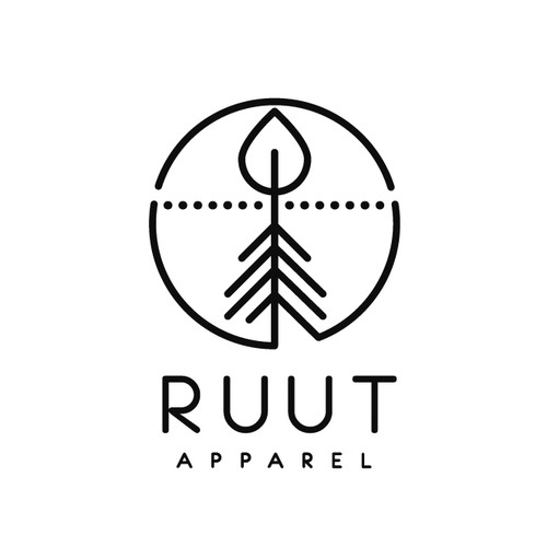 Tree root logo with the title 'Hipster apparel logo'