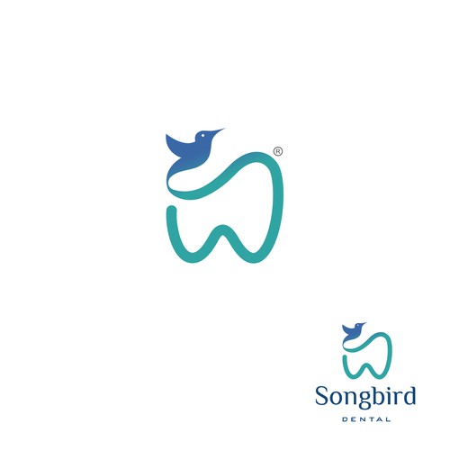 Mouth logo with the title 'Song Bird Dental'