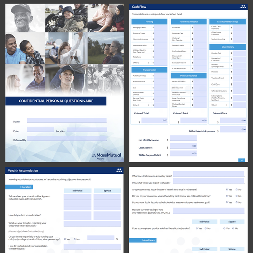 PDF design with the title 'Interactive Questionnaires'