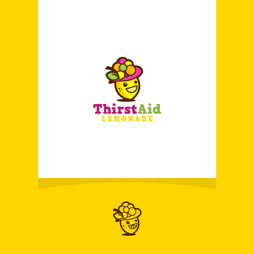 Lemonade logo with the title 'A concept logo for fruits products'