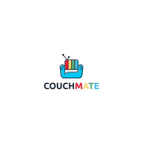 Couch design with the title 'Couch and Bubble Chat Logo'