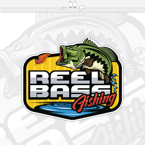 Bass design with the title 'REEL BASS FISHING'