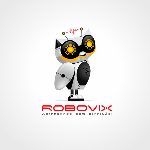 Owl brand with the title 'ROBOTIC COURSE - Visual Identity (Criar uma identidade visual para um CURSO DE ROBÓTICA).'
