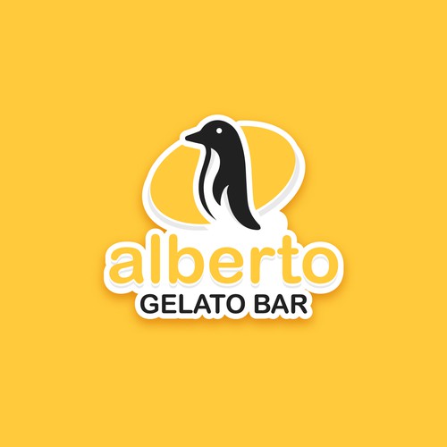 Polar bear logo with the title 'We need a creative interesting logo for gelato bar "Alberto Gelato Bar"'