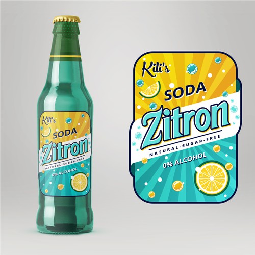 Soda label with the title 'Soda Zitron Label Design'