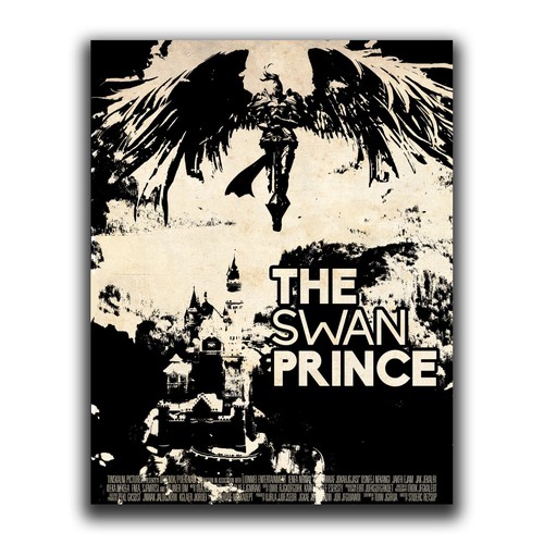 Movie poster artwork with the title 'the swan prince'