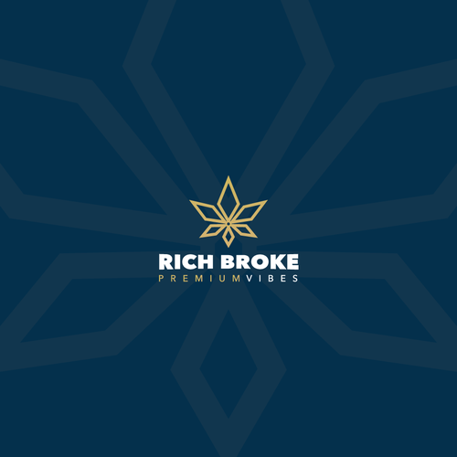 Rich logo with the title 'Rich Broke - High End and Luxurious Cannabis Brand.'