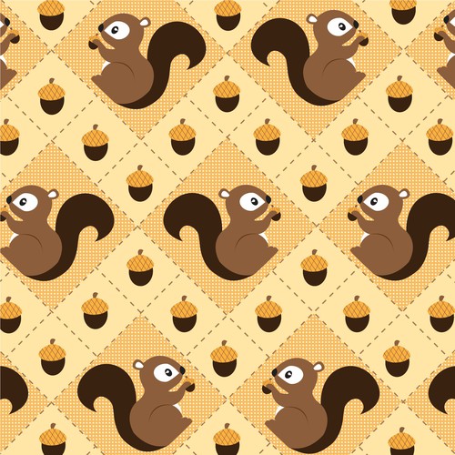 Wallpaper design with the title 'Easy Contest - Woodland Animal Pattern Please 3/3 Designs AvailableNow'