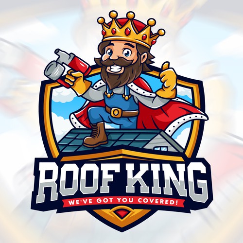 Roof design with the title 'Roof King Logo Mascot'