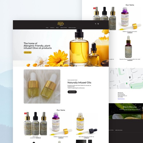 Skin care design with the title 'Kaizen Oils - Square Website Redesign'