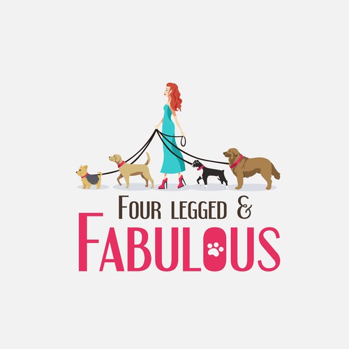 Walk logo with the title 'Logo design concept for Four Legged & Fabulous'