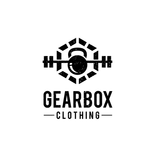 Kettlebell logo with the title 'Gearbox Clothing Logo'