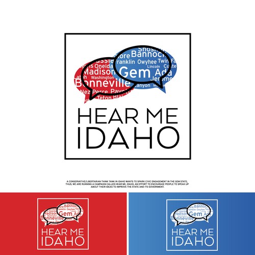 Politics logo with the title 'Hear Me Idaho!'