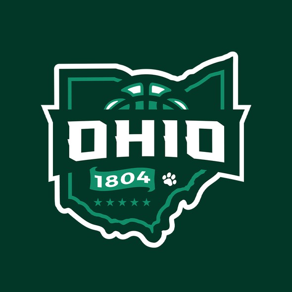 Basketball team logo with the title 'Ohio 1804 Basketball Team'