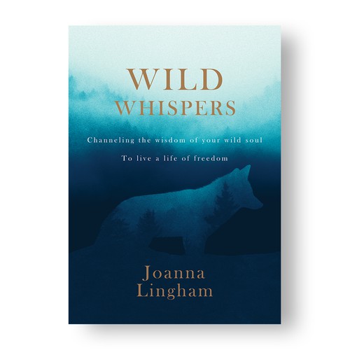 Wolf book cover with the title 'Wild Whispers by Joanna Lingham'