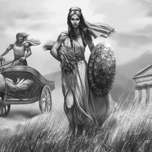 Conceptual artwork with the title 'Concept entry for a coin design contest'