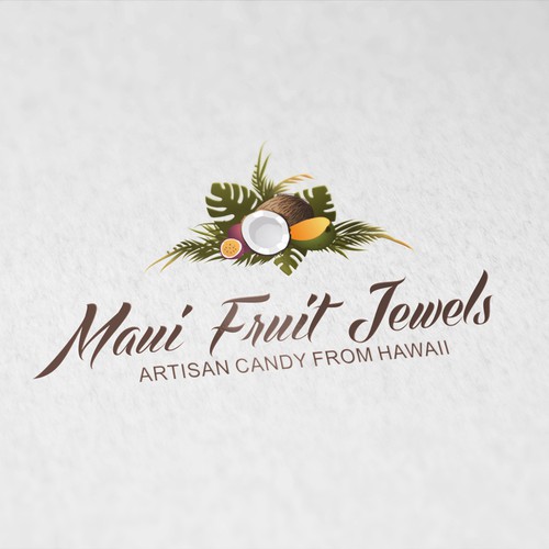 Artisan brand with the title 'Maui Fruit Jewels logo'