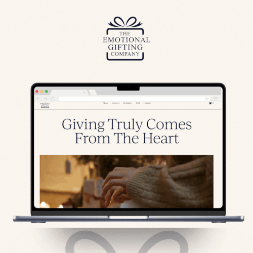 Design with the title 'The Emotional Gifting Company Website'