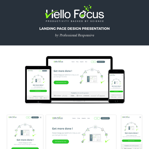 Crisp design with the title 'Hello Focus Landing Page'