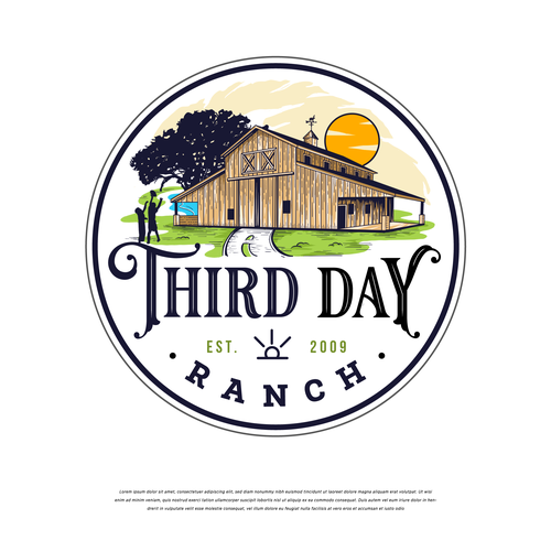 Victorian design with the title 'Vintage Third Day Ranch Logo'
