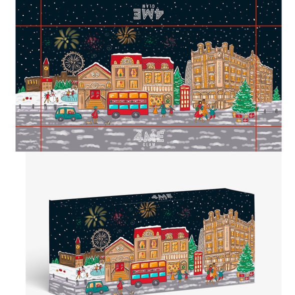 Artist illustration with the title 'London Christmas Illustration'