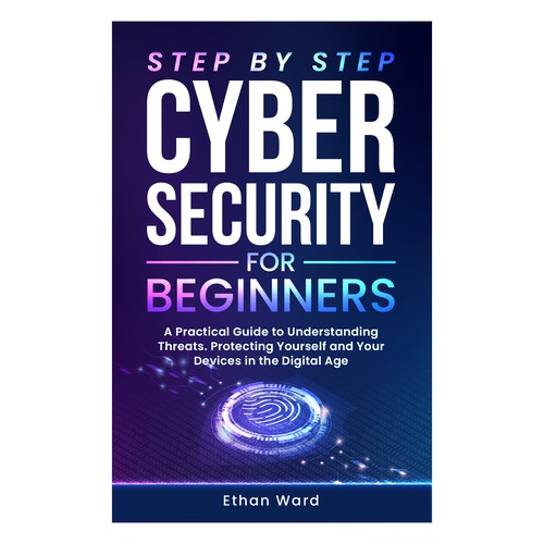 Computer book cover with the title 'Abstract Cover Design for Step by STep Cyber Security for Beginner'