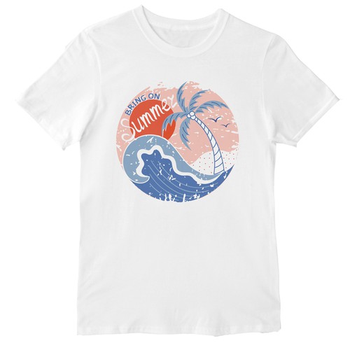 Summer t-shirt with the title 'Beach tee'