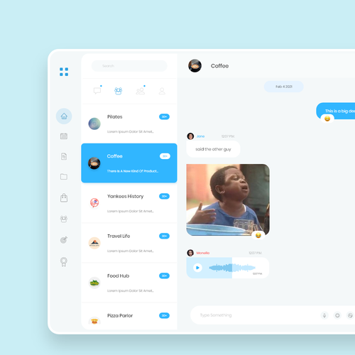 Messenger design with the title 'New Awesome app design to elevate online experience'