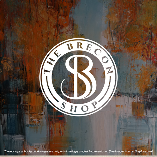 Painting design with the title 'The Brecon Shop'