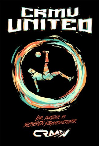 Colorful t-shirt with the title 'CRMV united t-shirt design'