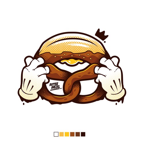 Character t-shirt with the title 'T-shirt design - Butter Brezel'