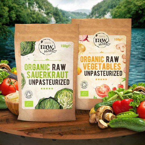 Vegan label with the title 'Label for raw vegetables'