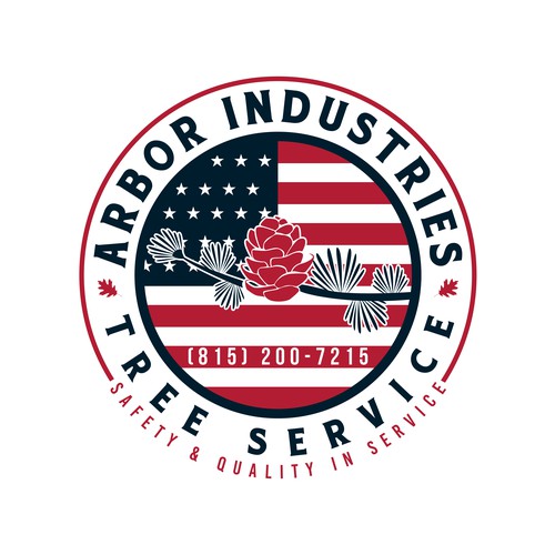 American flag logo with the title 'Arbor Industries Tree Service LLC'