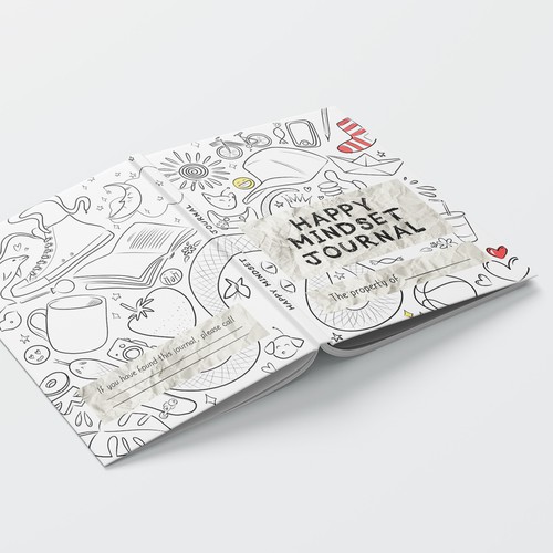 White background design with the title 'Artsy cover for a child development journal'