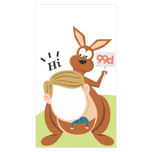 Kangaroo design with the title '99d Snapchat geofilter to celebrate design'