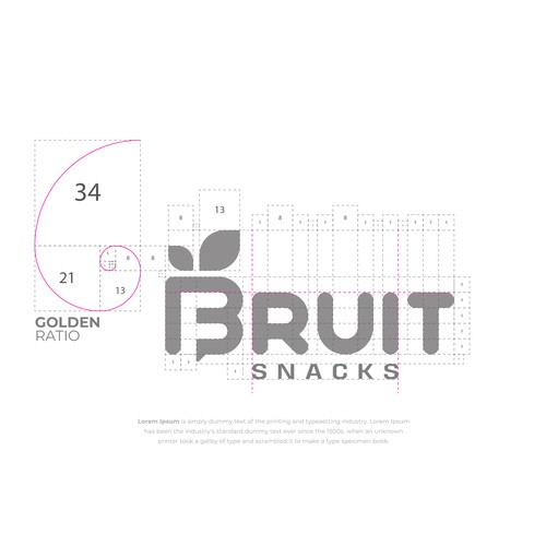 Snack logo with the title 'BRUIT SNACKS'