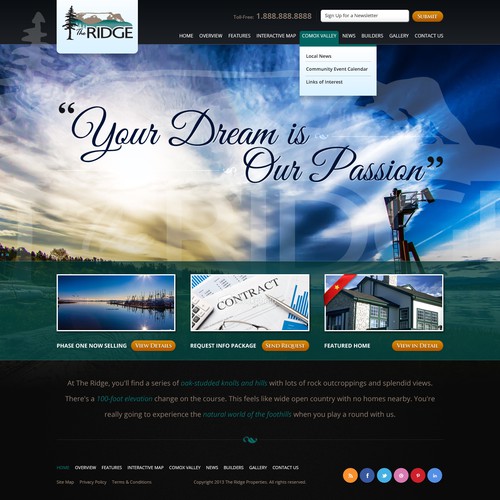 Property website with the title 'Web Design - Real Estate'