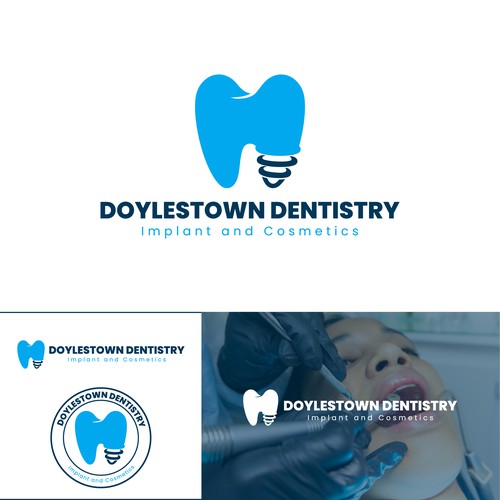 Clinic brand with the title 'Doylestown Dentistry Logo Design'